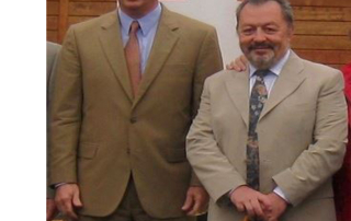 Carlos González Pintado con Michael López-Alegría y Luis Fernandez Rojo en la inauguración del Museo Lunar en Fresnedillas de la Oliva.